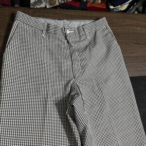 Gabardine Pants Mens 32 Black White Check Rockabilly 50s 60s Work Dress Made USA